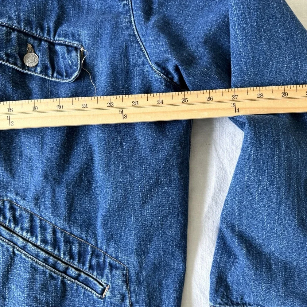 Vintage 80's Levi's Jacket L/XL Dark Wash Denim White Tag 1Q'97‎ Full Zip